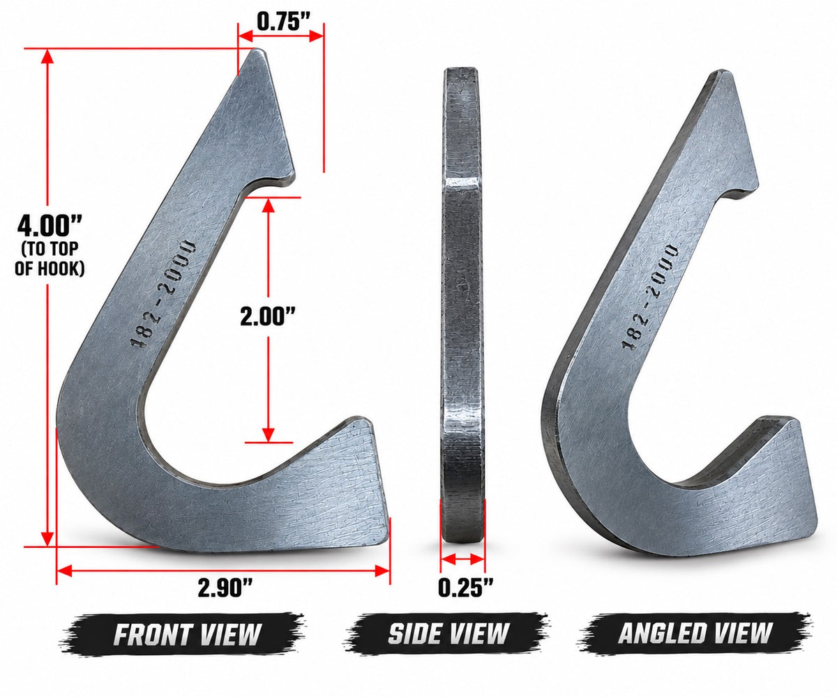 Weld-On Tow Hook (Pair) – 1/4" A36 Steel