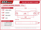 1 Inch Billet Aluminum Carrier Bearing Spacer