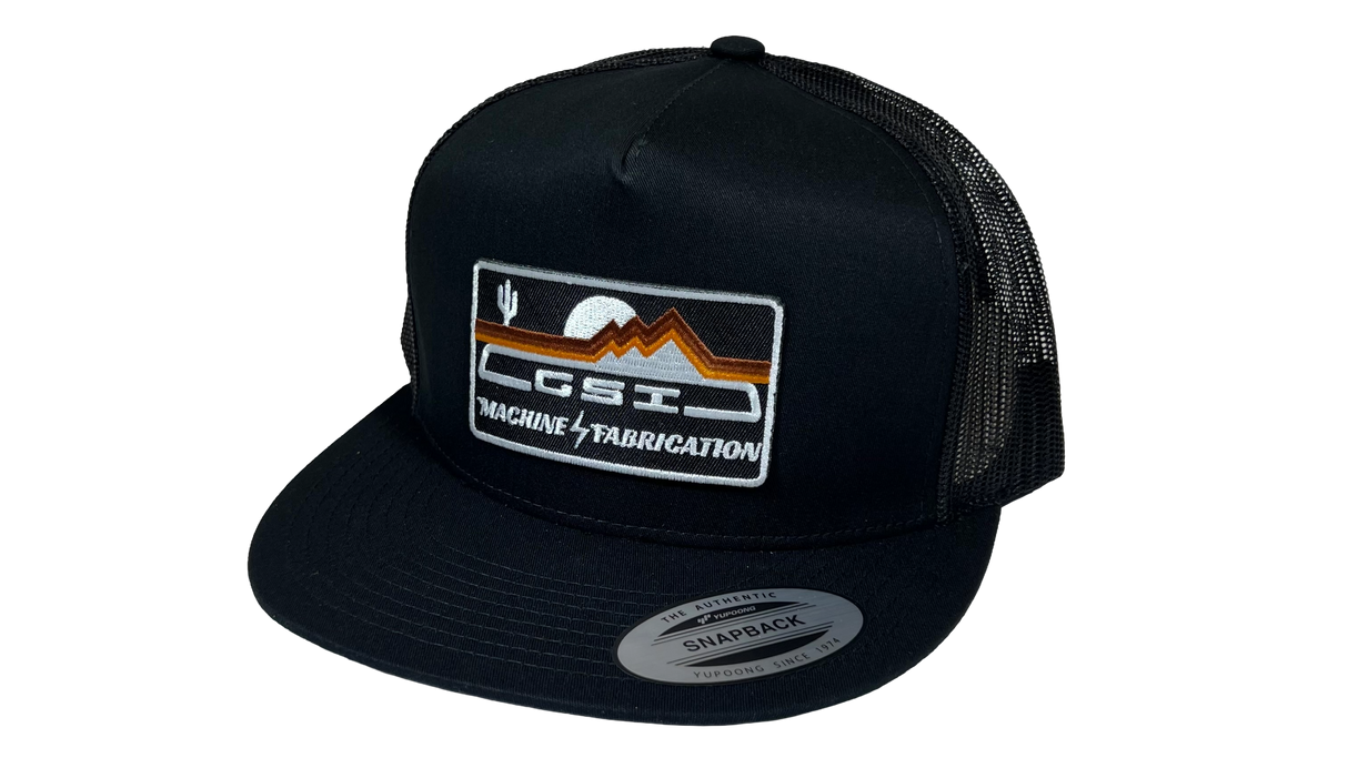 GSI Snapback Hat | Black / Black Mesh | White Patch