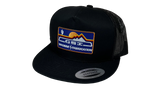 GSI Snapback Hat | Black / Black Mesh | Blue Patch