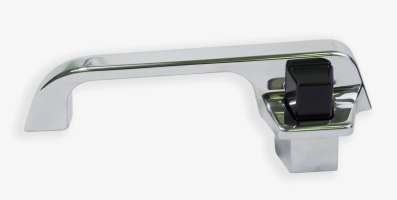 73-87 BILLET DOOR HANDLES, POLISHED, SMOOTH, BLACK BUTTONS