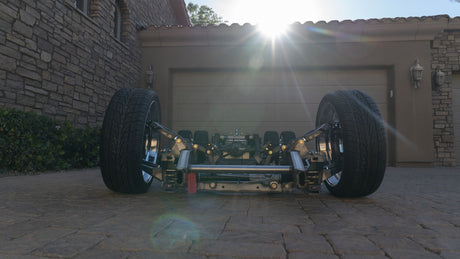 GSImfab 1973 - 1991 Chevy C30 Air Ride Dually Chassis Front Aired Out