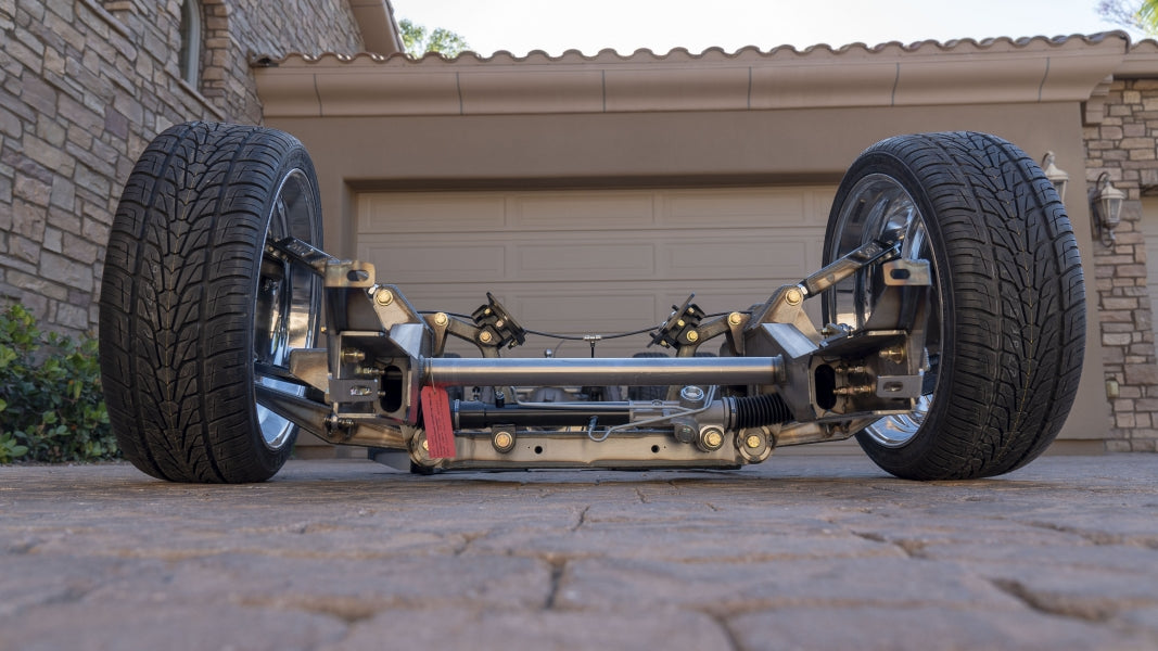 GSImfab 1973 - 1991 Chevy C30 Air Ride Dually Chassis Front Aired Out Close