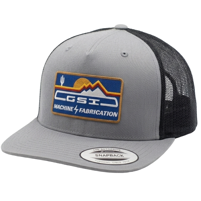 GSI Snapback Hat | Grey / Black Mesh | Blue Patch
