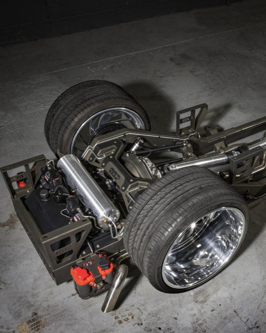 chassis on a concrete floor