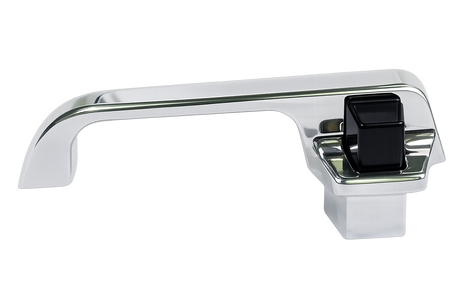 GSI polished smooth billet door handles with black button for 1973–1987 Chevy GMC C10 Squarebody truck