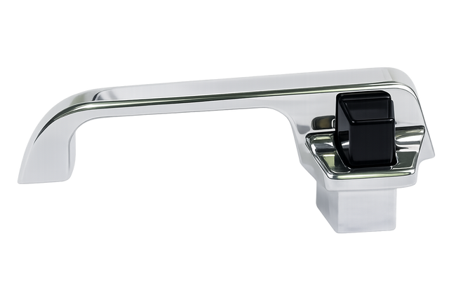 GSI polished smooth billet door handles with black button for 1973–1987 Chevy GMC C10 Squarebody truck