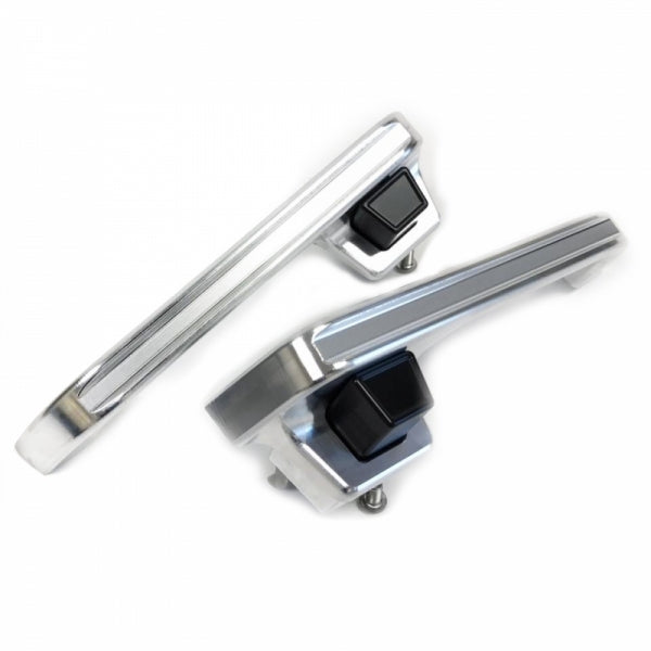 GSI raw grooved billet door handles with black button for 1973–1987 Chevy GMC C10 Squarebody truck