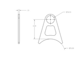 GSI stainless steel exhaust hanger blueprint showing 3 inch exhaust size and measurements