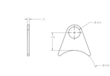 GSI stainless steel exhaust hanger blueprint showing 3.0 inch exhaust diameter and dimensions