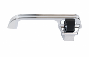 73-87 Billet Door Handles, Polished Finish, Groove, Black Buttons